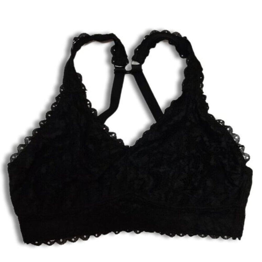 PARFAIT Adriana Black Lace Non-Wired Bralette Longline Bra Sz 36DD